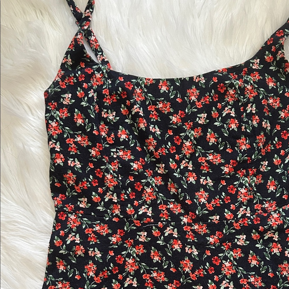 Old Navy Black and Red Floral Mini Dress - Picture 2 of 4
